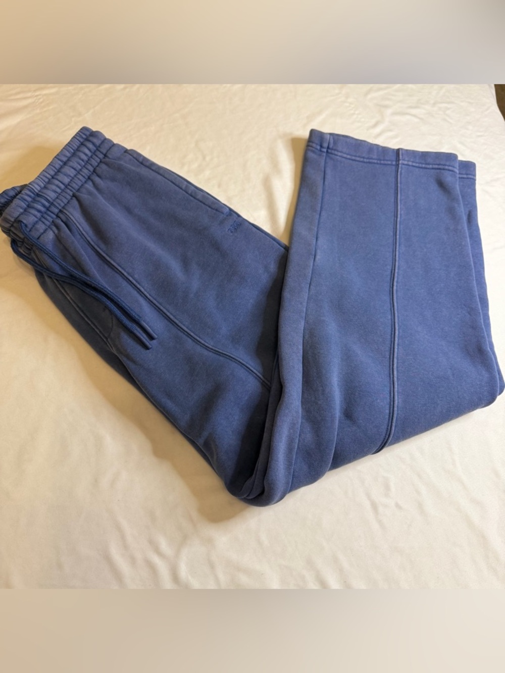 DSG Blue Fleece Jogger Sweatpants Medium Drawstring Lounge Athletic Pants Women